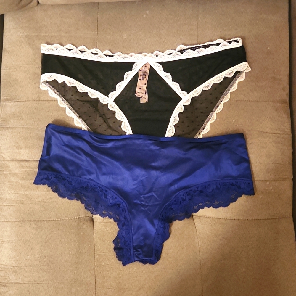 2 NWT Victoria's Secret Very Sexy Lace Cheeky Panties, Bikini, Underwear, Cheeki